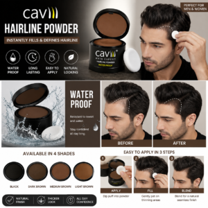 Caviii hairline powder with sponge cover thinning hair solution