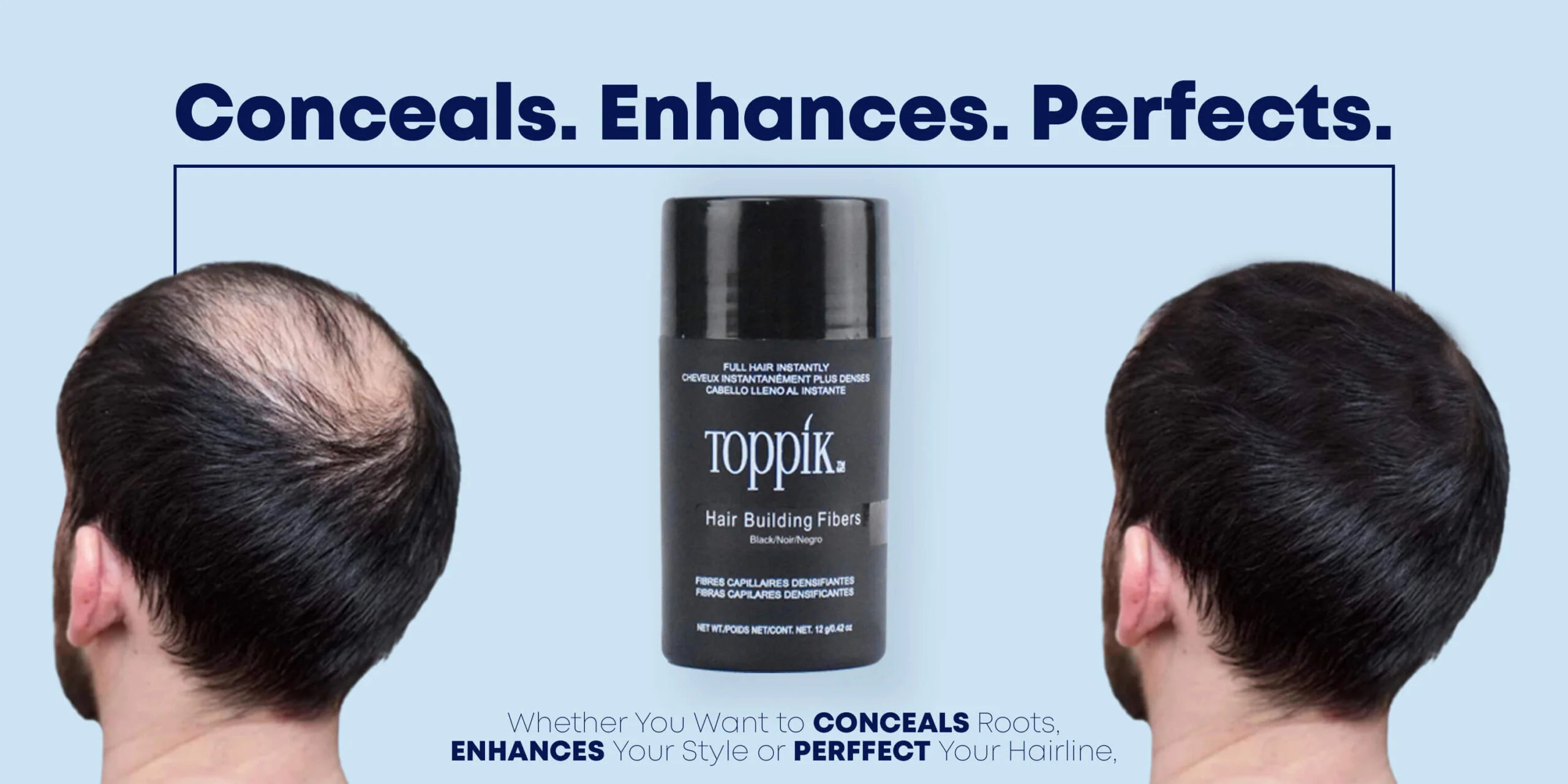 Buy original Toppik hair fiber in Pakistan for instant hair thickness and volume.